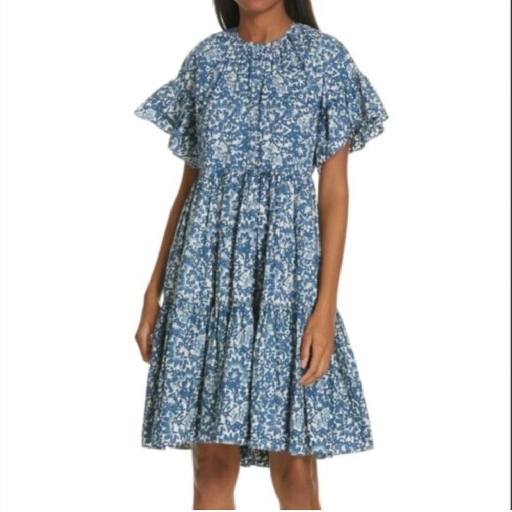 Ulla Johnson Rosemarie Women’s Floral Tiered Ruffle Midi Dress Size 2